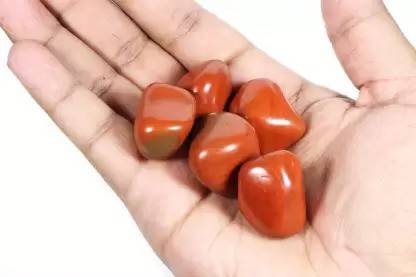 Rudra Crystal Products Natural Red Jasper Tumble Stone For Reiki Healing & Vastu Correction Pack of 5 Regular Rectangular Crystal Pebbles
