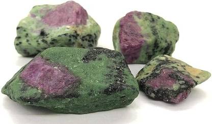 DivinityHealing Ruby Zoisite Raw Crystal Stones for Meditation- 100 Grams Polished Round Crystal Stone