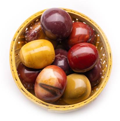 Plus Value Mookaite Jasper Tumbled Basket Polished Asymmetrical Crystal Pebbles