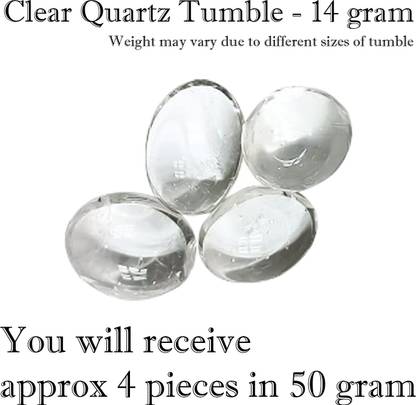 vastu vardan Crystal Clear Quartz Tumble Stone| 50gm Tumbled Gemstone| Garden & Table Décor Regular Round Crystal Stone