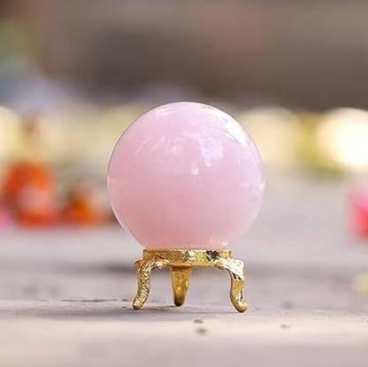 mountstoneagate Rose Quartz Crystal Sphere Ball with Stand Natural Gemstone Polished Round Crystal Stone
