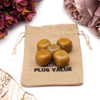 Plus Value yellow-aventurine-tumbled-100gm Regular Asymmetrical Crystal, Quartz Stone