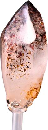 CFC 29g Polished Smokey Scepter Amethyst hematite inclusion quartz On Stand Crystal Regular Round Quartz, Crystal Stone