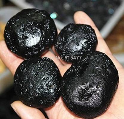 hoseki Natural Black Meteorite Stone Regular Asymmetrical Crystal Stone
