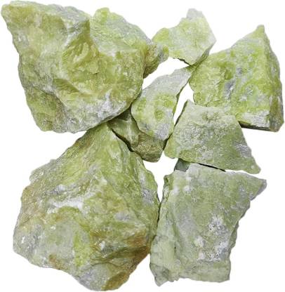Shubhanjali Natural Rough Serpentine Raw Stone for Reiki Crystal Healing Light Green Serpentine Rough Raw Gemstones for Vastu Correction 250 Grams Regular Asymmetrical Crystal Stone