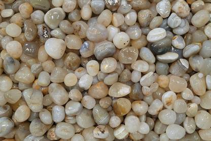 Empyreal Stones White Crystalline polished pebbles Polished Asymmetrical Jasper Pebbles