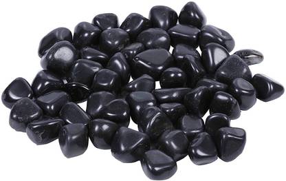 VEDANT CORPORATION Black Polished Pebbles ( 3 Cm - 3.5 Cm ) Regular Angular Granite Pebbles