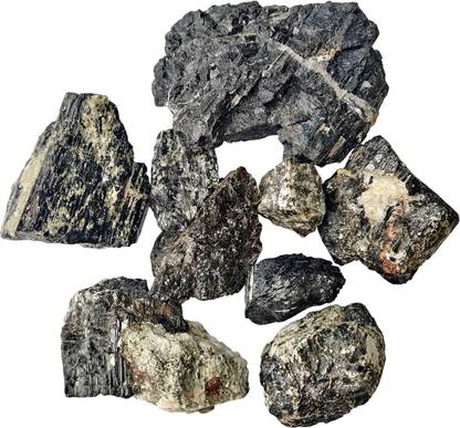 9dzine Crystal Black Tourmaline Raw Stone 1 Kg,Tourmaline Rough Chunk Rock Gemstone Regular Asymmetrical Crystal Stone