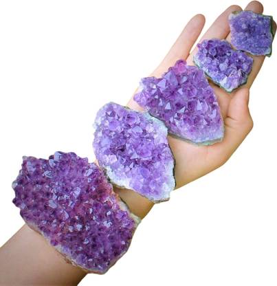 Cjc Natural Amethyst Crystal Cluster 3pcs, Under 100g, Deep Purple Geode for Reiki & Regular Square Crystal Stone