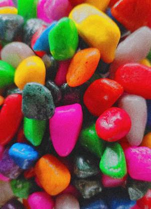 ALIVE Multi Coloured PEBBLES Stone, Decorative Stone For Flower Pot & Garden Polished Asymmetrical Marble Pebbles