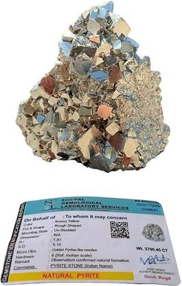 Divinity Crystals Golden Pyrite Big Stone Original Crystal Lab Certified Cluster Geode Regular Round Crystal Stone