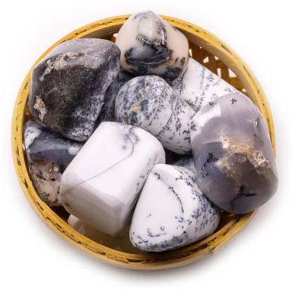 Plus Value Dendritic Opal Tumbled Basket 200gm Regular Asymmetrical Crystal Stone