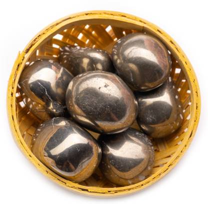 Plus Value Premium Pyrite Tumbled for Wealth & Money Attraction Polished Oval Crystal Stone