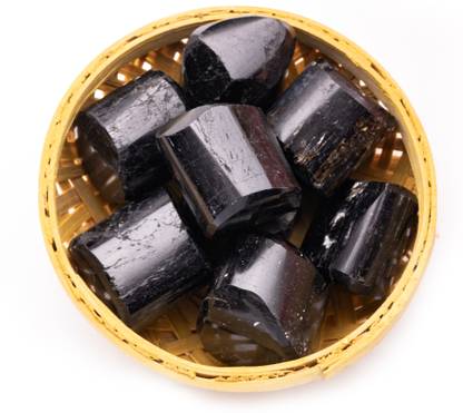 Plus Value Black Tourmaline Tumbled Basket Regular Asymmetrical Crystal Pebbles