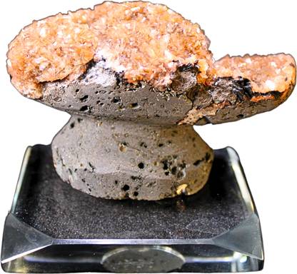 CFC 260g Orange Stilbite Heulandite Healing Crystals Stone Stand Regular Round Quartz, Crystal Stone