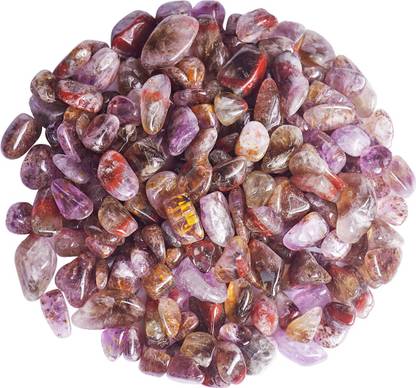 9dzine Super Seven Tumbled Stone 100 Gm,Super 7 Crystal Gemstone,Melody Stone for Vastu Polished Asymmetrical Crystal Stone