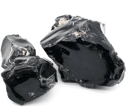 Divinity Crystals Black Obsidian Stones | Pack of Beautiful Stones | Hand Picked and Cleaned Regular Round Crystal Stone
