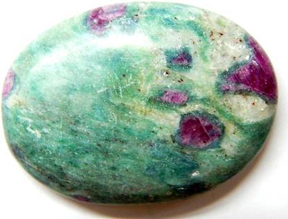 hoseki Ruby Fuchsite stone Polished Oval Crystal Stone