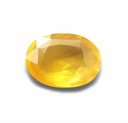 hoseki 9.25 Ratti Yellow Sapphire Pukhraj Stone Regular Oval Crystal Stone