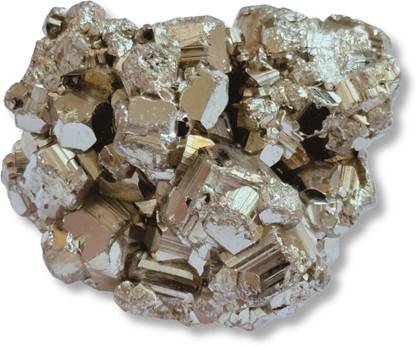 SOLAVA Pyrite Stone Original Cluster Stone - 30 to 45 gm - Certified Natural Pyrite Regular Asymmetrical Crystal Stone
