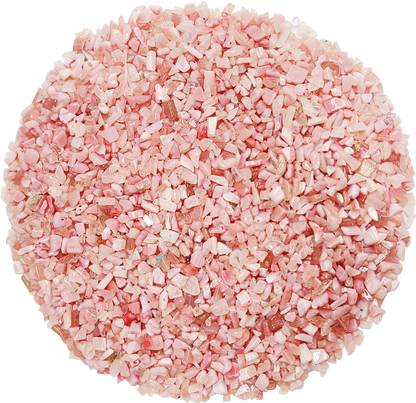 9dzine Pink Opal Crystal Chips Pink Opal Dust Raw Rough Stone for Vastu Correction Polished Asymmetrical Crystal Stone