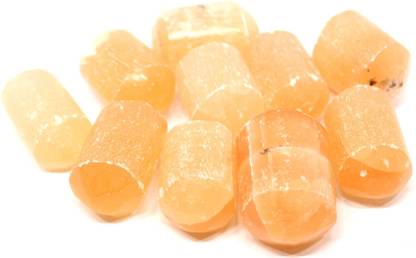 JMRM Orange Selenite Natural Healing Crystal Tumble Stone (Purple, 7 Piece) Polished, Regular Round Crystal Stone