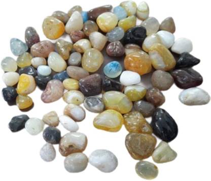 Power Stone Decorative Stone Pebbles For Plant Pots Aquarium Home Garden (10Kg) Polished, Regular Round, Oval Onyx Pebbles