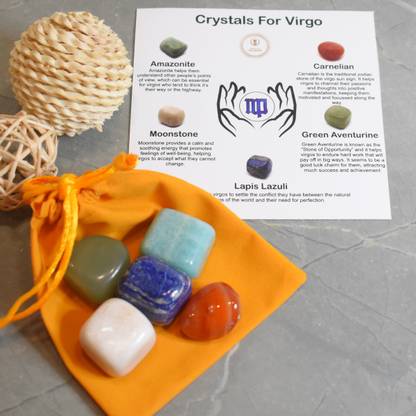 Maureen Natural Tumble Healing Stone Virgo Zodiac Kit Regular Asymmetrical Crystal Stone