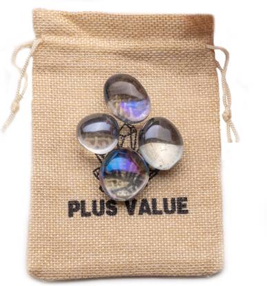 Plus Value titanium-aura-quartz-blue-firing-tumbled-50gm-jb Regular Asymmetrical Crystal Pebbles