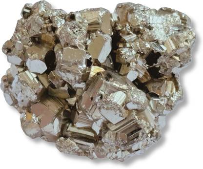 SOLAVA Pyrite Stone Original Cluster Stone - 30 to 45 gm - Certified Natural Pyrite Regular Asymmetrical Crystal Stone