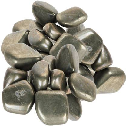 SATYAMANI Natural Pyrite Tumble stone (250 gm.) Regular Oval Crystal Stone