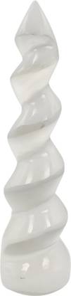 Plus Value Selenite Unicorn Horn Wand Spiral Crystal Regular Asymmetrical Crystal, Quartz Stone