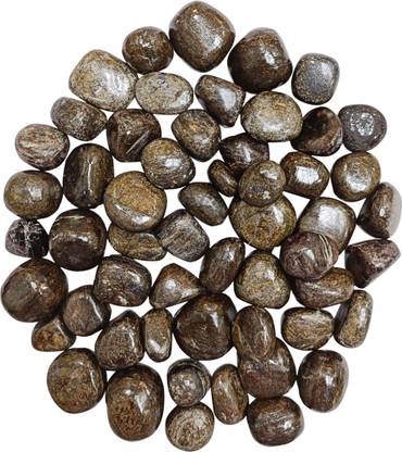 9dzine Bronzite Tumble Gemstone 100 Gm,Crystal Bronzite Stone Pebble for Vastu,Healing Polished Asymmetrical Crystal Stone