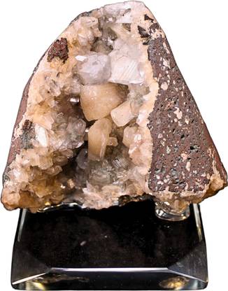 CFC 300g Orange Stilbite Heulandite Healing Crystals Stone Stand for Home Regular Round Quartz, Crystal Stone