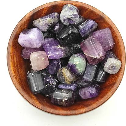 Plus Value Purple-Fluorite-Tumbled-300gm-WB Regular Asymmetrical Crystal, Quartz Pebbles