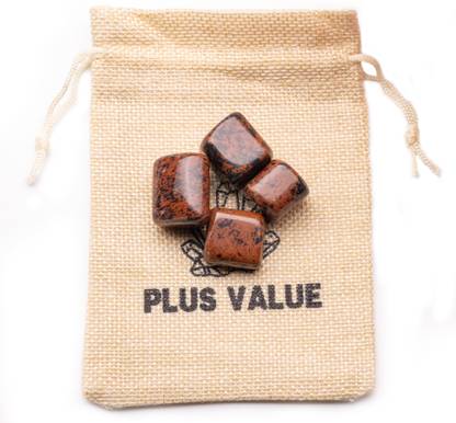 Plus Value mahogany-obsidian-tumbled-50gram-jute-bag Regular Asymmetrical Crystal Pebbles