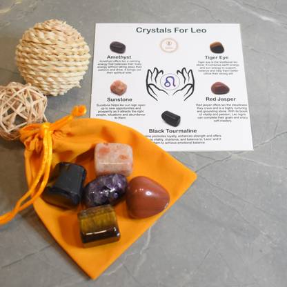 Maureen Natural Healing Tumble Stone Leo Zodiac Kit Regular Asymmetrical Crystal Stone