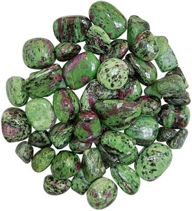 vastu vardan Crystal Ruby Ziosite Tumble Stone| 50gm Tumbled Gemstone| Garden & Table Décor Regular Round Crystal Stone