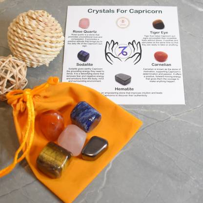 Maureen Natural Tumble Healing Stone Capricorn Zodiac Kit Regular Asymmetrical Crystal Stone