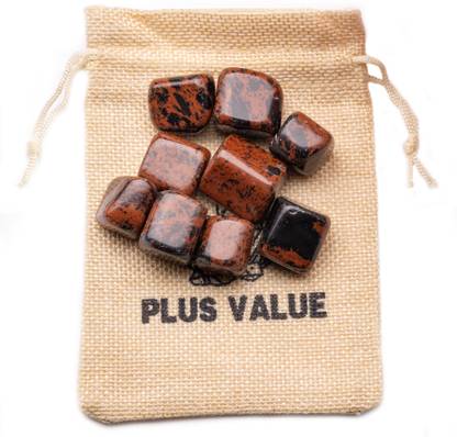 Plus Value Mahogany Obsidian Tumbled Pebbles 100gm in Jute bag Regular Asymmetrical Crystal Pebbles