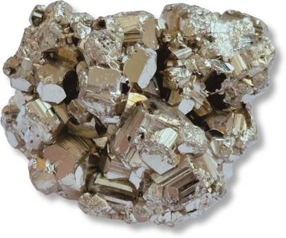 SOLAVA Pyrite Stone Original Cluster Stone - 30 to 45 gm - Certified Natural Pyrite Regular Asymmetrical Crystal Stone (Gold 1 Pieces)