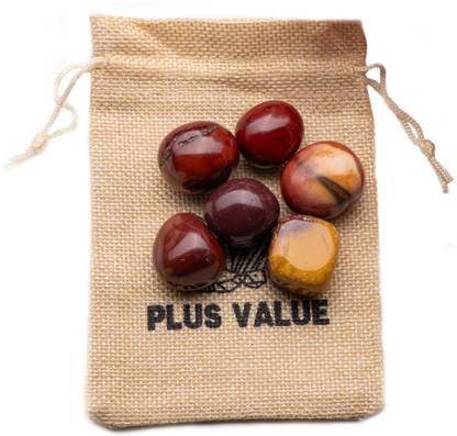 Plus Value Mookaite Jasper Tumbled Stone 100gm in Jute Bag Regular Asymmetrical Crystal, Quartz Pebbles