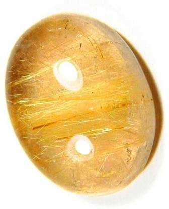 hoseki Golden Rutilated Quartz Stone Regular Oval Crystal Stone