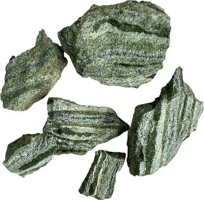 Shubhanjali Natural Green Zebra Rough Raw Stone 200 Grams Green Zebra Raw Stones for Reiki Healing Crystal Rock Chunk Loose Gemstone Regular Asymmetrical Crystal Stone