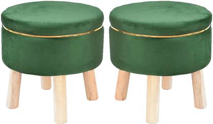 ganiwood Wooden Puffy Footrest Foot Seat Pouf Footstool for Office Home Decor Stool