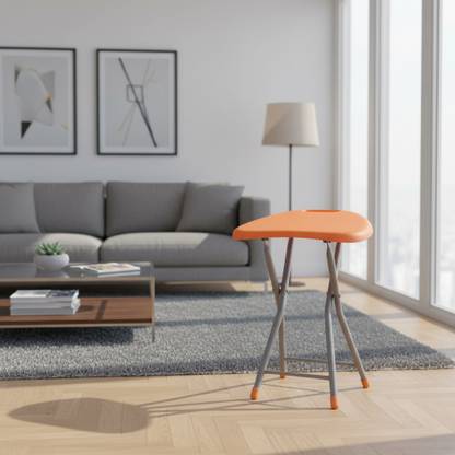 AJAAQI Orange Folding Stool Portable Stool Lightweight Stool Made in India Kitchen Stool