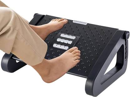 Augen Foot Rest for Under Desk at Work Adjustable Promote Leg Circulation (Black) Stool