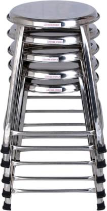Lifetime Stools Stainless Steel Sitting Stools 18 inch Height Pack of 5 Metal Dining Chair