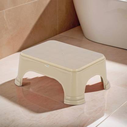 HOMESTIC Durable Bathroom Stool for Bathing for Home | Plain - Beige Stool