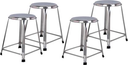 Lifetime Stools 16 inch Stainless Steel Stool for Sitting, Pack of 4 Living & Bedroom Stool